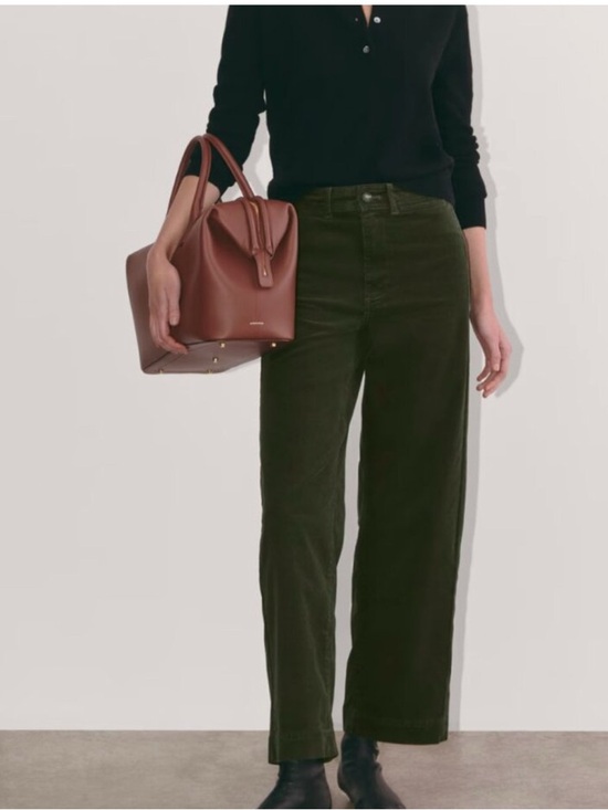 Everlane Denim - Everlane baby corduroy straight dark green pants
